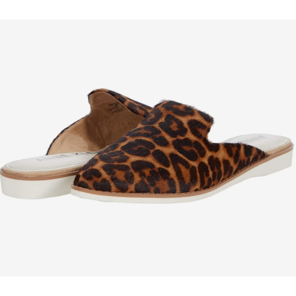 NWOT Anne Klein Shea Calf-Hair Slip On Mules